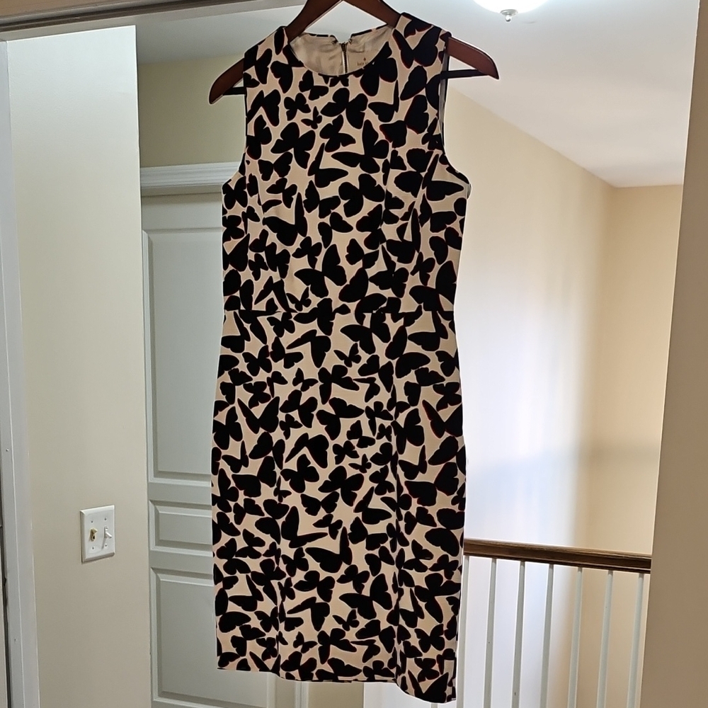 Kate Spade Black and Cream Floral Midi Dress